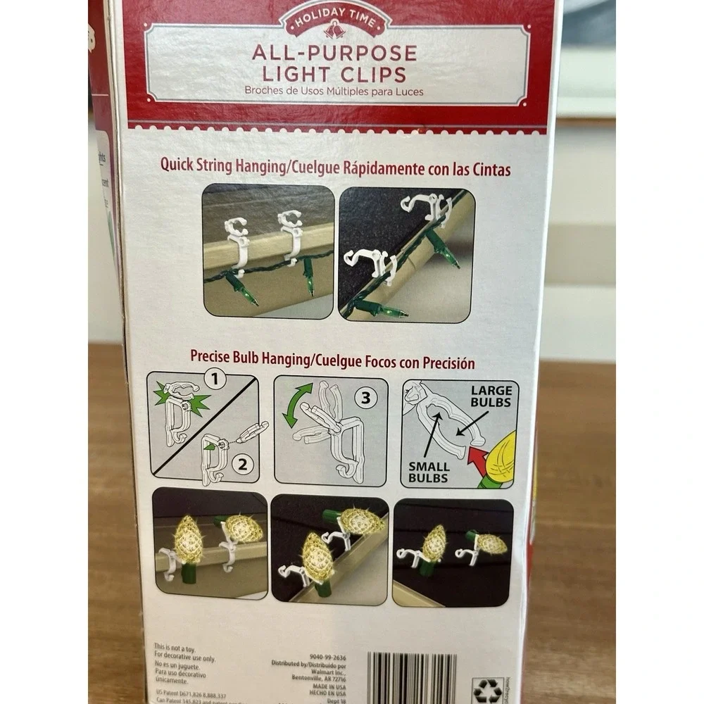 Holiday Time All-Purpose Light Clips, 100 Count, New,‎ Christmas Decorating